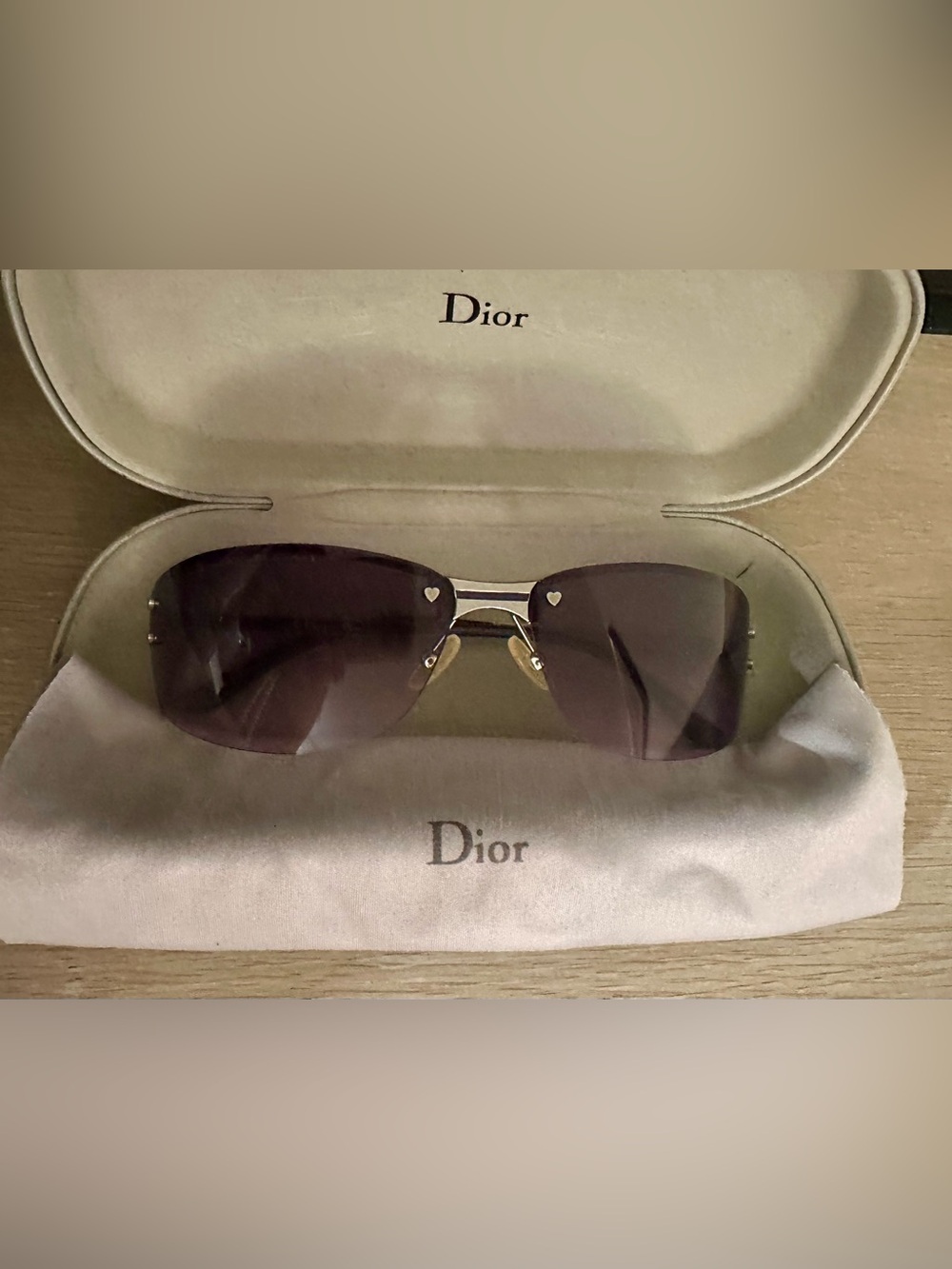 Dior Charm Y2K rimless shield sunglasses gradient purple tint lenses - Picture 1 of 7
